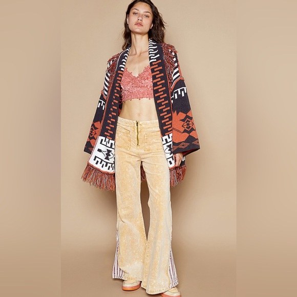 #078 👻 Last 2! POL D9 Aztec tribal pattern sweater cardigan - Picture 4 of 5